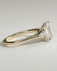 Davina - Emerald Claw Trilogy with Pear Side Stones and Cathedral Setting Engagement Ring - 18k Yellow Gold