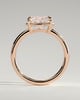 Daya - Elongated Cushion East West Bezel Frame Solitaire with Claws - 18k Rose Gold