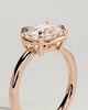 Daya - Elongated Cushion East West Bezel Frame Solitaire with Claws - 18k Rose Gold