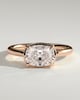 Daya - Elongated Cushion East West Bezel Frame Solitaire with Claws - 18k Rose Gold