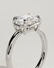 Daya - Elongated Cushion East West Bezel Frame Solitaire with Claws - 18k White Gold