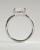 Daya - Elongated Cushion East West Bezel Frame Solitaire with Claws - 18k White Gold