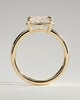 Daya - Elongated Cushion East West Bezel Frame Solitaire with Claws - 18k Yellow Gold