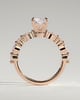 Dayna - Radiant Claw Solitaire with Marquise and Round Accent Stones Engagement Ring - 18k Rose Gold