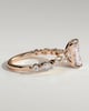 Dayna - Radiant Claw Solitaire with Marquise and Round Accent Stones Engagement Ring - 18k Rose Gold