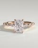 Dayna - Radiant Claw Solitaire with Marquise and Round Accent Stones Engagement Ring - 18k Rose Gold