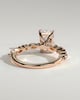 Dayna - Radiant Claw Solitaire with Marquise and Round Accent Stones Engagement Ring - 18k Rose Gold