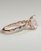 Dayna - Radiant Claw Solitaire with Marquise and Round Accent Stones Engagement Ring - 18k Rose Gold