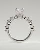 Dayna - Radiant Claw Solitaire with Marquise and Round Accent Stones Engagement Ring - 18k White Gold