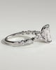 Dayna - Radiant Claw Solitaire with Marquise and Round Accent Stones Engagement Ring - 18k White Gold