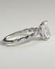 Dayna - Radiant Claw Solitaire with Marquise and Round Accent Stones Engagement Ring - 18k White Gold