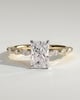 Dayna - Radiant Claw Solitaire with Marquise and Round Accent Stones Engagement Ring - 18k Yellow Gold / 18k White Gold