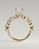 Dayna - Radiant Claw Solitaire with Marquise and Round Accent Stones Engagement Ring - 18k Yellow Gold / 18k White Gold