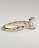 Dayna - Radiant Claw Solitaire with Marquise and Round Accent Stones Engagement Ring - 18k Yellow Gold / 18k White Gold