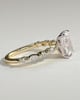 Dayna - Radiant Claw Solitaire with Marquise and Round Accent Stones Engagement Ring - 18k Yellow Gold / 18k White Gold