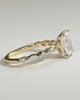 Dayna - Radiant Claw Solitaire with Marquise and Round Accent Stones Engagement Ring - 18k Yellow Gold