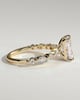 Dayna - Radiant Claw Solitaire with Marquise and Round Accent Stones Engagement Ring - 18k Yellow Gold