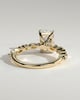 Dayna - Radiant Claw Solitaire with Marquise and Round Accent Stones Engagement Ring - 18k Yellow Gold