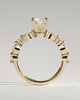 Dayna - Radiant Claw Solitaire with Marquise and Round Accent Stones Engagement Ring - 18k Yellow Gold
