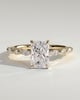 Dayna - Radiant Claw Solitaire with Marquise and Round Accent Stones Engagement Ring - 18k Yellow Gold