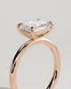 Debbie - Emerald East West Claw Solitaire Engagement Ring - 18k Rose Gold High Setting