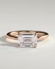 Debbie - Emerald East West Claw Solitaire Engagement Ring - 18k Rose Gold High Setting