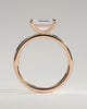Debbie - Emerald East West Claw Solitaire Engagement Ring - 18k Rose Gold High Setting