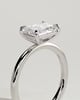 Debbie - Emerald East West Claw Solitaire Engagement Ring - 18k White Gold High Setting