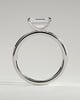 Debbie - Emerald East West Claw Solitaire Engagement Ring - 18k White Gold High Setting