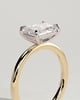 Debbie - Emerald East West Claw Solitaire Engagement Ring - 18k Yellow Gold / 18k White Gold High Setting