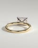 Debbie - Emerald East West Claw Solitaire Engagement Ring - 18k Yellow Gold / 18k White Gold High Setting