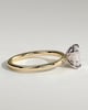 Debbie - Emerald East West Claw Solitaire Engagement Ring - 18k Yellow Gold / 18k White Gold High Setting