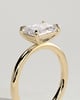 Debbie - Emerald East West Claw Solitaire Engagement Ring - 18k Yellow Gold High Setting