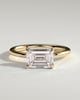 Debbie - Emerald East West Claw Solitaire Engagement Ring - 18k Yellow Gold High Setting