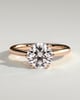 Delilah - 6 Claw Cathedral Round Solitaire - 18k Rose Gold