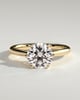 Delilah - 6 Claw Cathedral Round Solitaire - 18k Yellow Gold