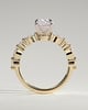 Delphine - Elongated Cushion Claw Solitaire with Marquise and Round Accent Stones Engagement Ring - 18k Yellow Gold / 18k White Gold