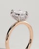 Delta - 6 Claw Elongated Hexagon with Hidden Halo - 18k Rose Gold / 18k White Gold