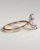 Delta - 6 Claw Elongated Hexagon with Hidden Halo - 18k Rose Gold / 18k White Gold