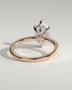 Delta - 6 Claw Elongated Hexagon with Hidden Halo - 18k Rose Gold / 18k White Gold