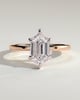 Delta - 6 Claw Elongated Hexagon with Hidden Halo - 18k Rose Gold / 18k White Gold