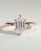 Delta - 6 Claw Elongated Hexagon with Hidden Halo - 18k Rose Gold