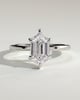 Delta - 6 Claw Elongated Hexagon with Hidden Halo - 18k White Gold