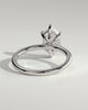 Delta - 6 Claw Elongated Hexagon with Hidden Halo - 18k White Gold