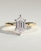 Delta - 6 Claw Elongated Hexagon with Hidden Halo - 18k Yellow Gold / 18k White Gold