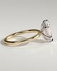 Delta - 6 Claw Elongated Hexagon with Hidden Halo - 18k Yellow Gold / 18k White Gold