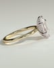 Delta - 6 Claw Elongated Hexagon with Hidden Halo - 18k Yellow Gold / 18k White Gold