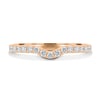 Demi  2/3 Pave Curved Wedding Ring - 18k Rose Gold