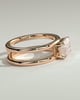 Devon - Emerald Solitaire with Double Band - 18k Rose Gold