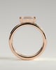 Devon - Emerald Solitaire with Double Band - 18k Rose Gold